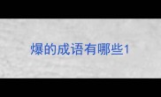 爆的成语有哪些