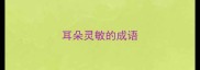 耳朵灵敏的成语