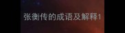 张衡传的成语及解释
