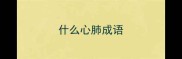 什么心肺成语