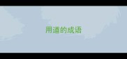 用道的成语