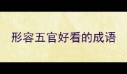 形容五官好看的成语