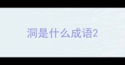 洞是什么成语