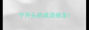 宁开头的成语接龙