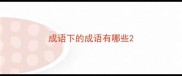 成语下的成语有哪些