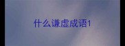什么谦虚成语