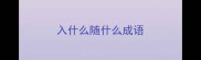 入什么随什么成语