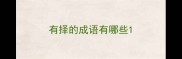 有择的成语有哪些