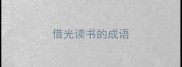 借光读书的成语