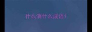 什么消什么成语