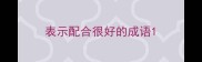 表示配合很好的成语