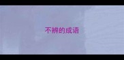 不辨的成语