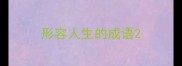 形容人生的成语