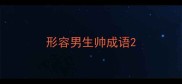 形容男生帅成语