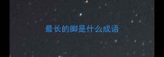 最长的脚是什么成语