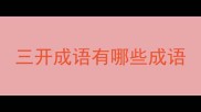 三开成语有哪些成语