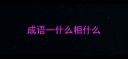 成语一什么相什么