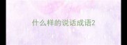 什么样的说话成语