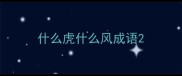 什么虎什么风成语