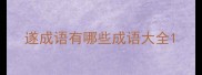 遂成语有哪些成语大全