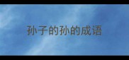 孙子的孙的成语