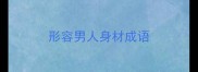 形容男人身材成语