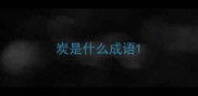 炭是什么成语