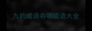 九的成语有哪成语大全