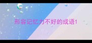 形容记忆力不好的成语