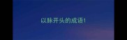 以脉开头的成语