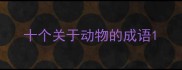 十个关于动物的成语
