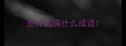 怒什么满什么成语