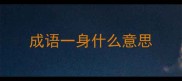 成语一身什么意思
