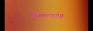 不而同的四字成语