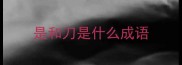 是和刀是什么成语
