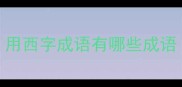 用西字成语有哪些成语