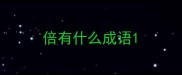 倍有什么成语