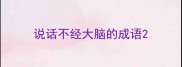 说话不经大脑的成语