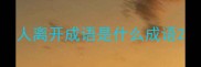 人离开成语是什么成语