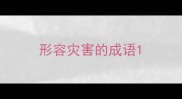 形容灾害的成语