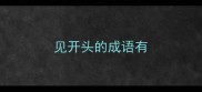 见开头的成语有