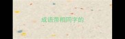 成语带相同字的