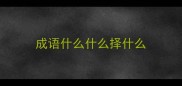 成语什么什么择什么