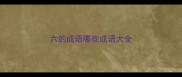 六的成语哪些成语大全