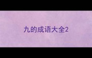 九的成语大全