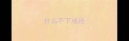 什么不下成语