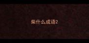 柴什么成语