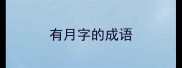 有月字的成语