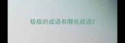 极极的成语有哪些成语