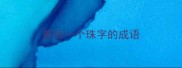 最后一个珠字的成语